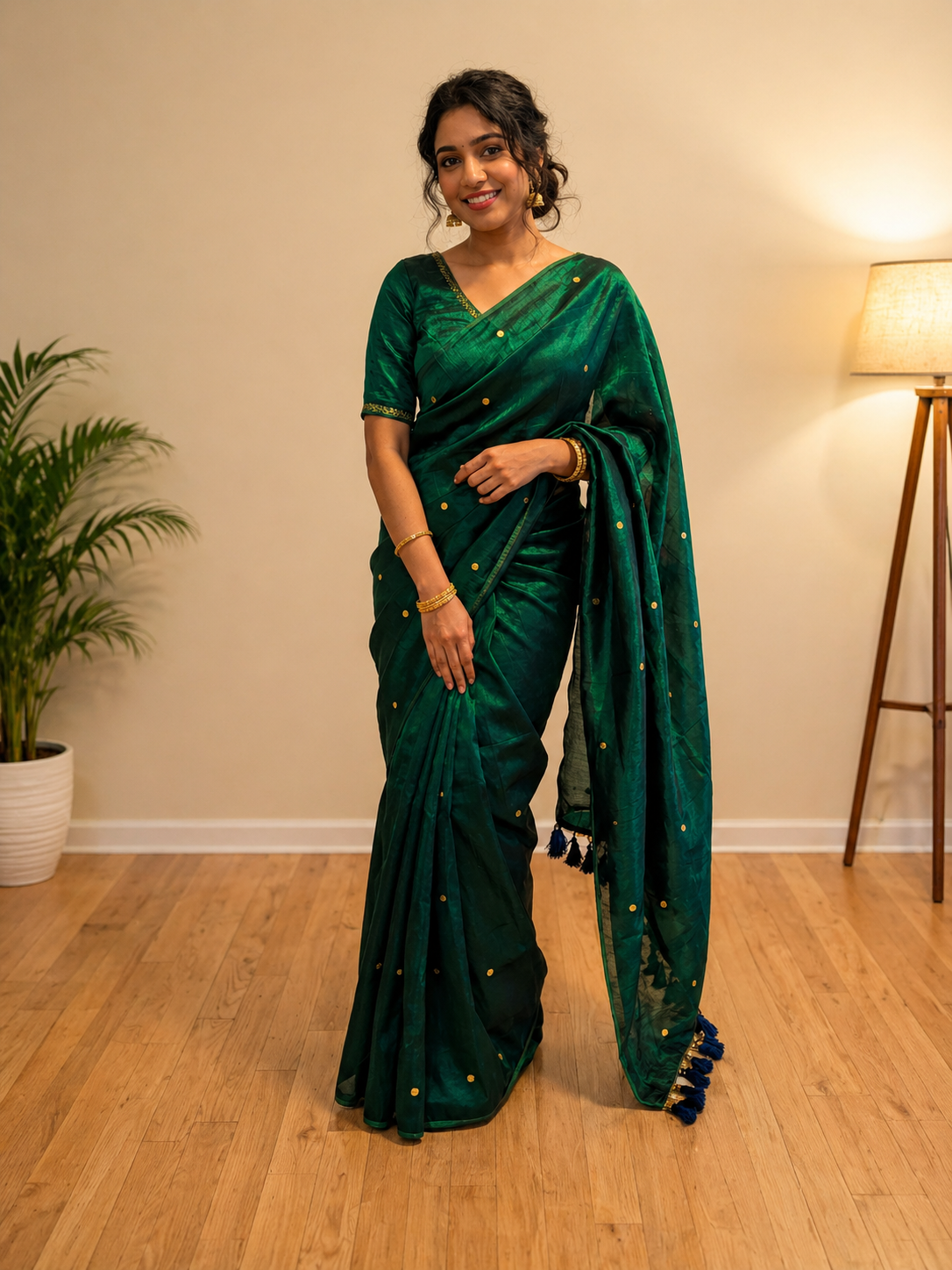 saree with stitched blouse