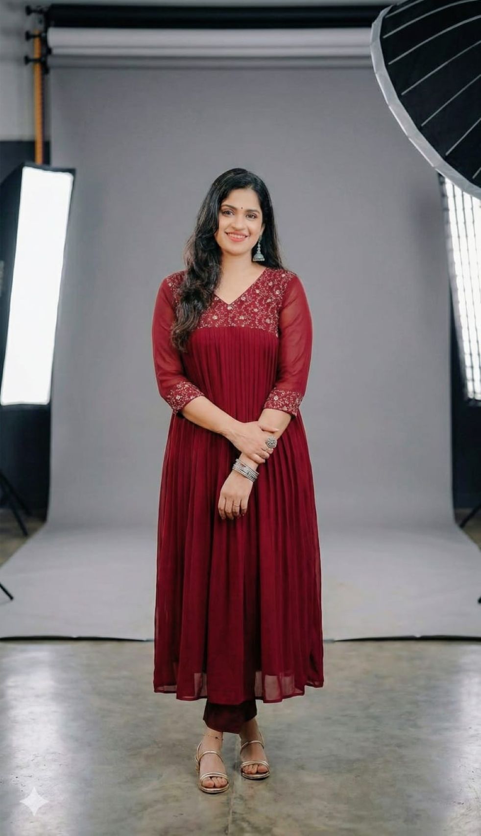 A line Kurti - Georgette