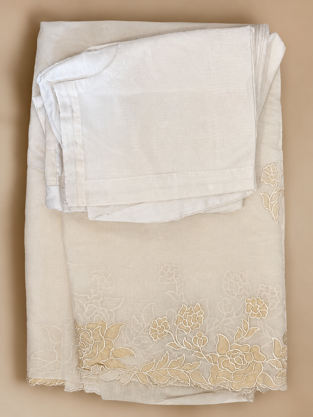 Cream & Gold Saree