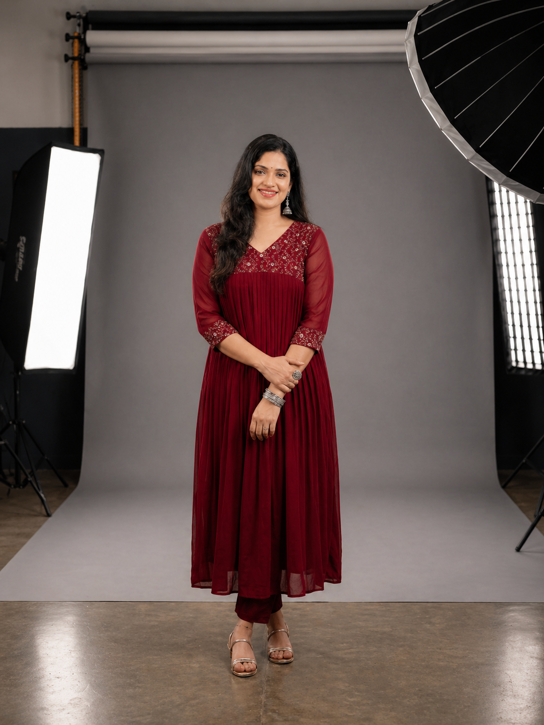 A line Kurti - Georgette