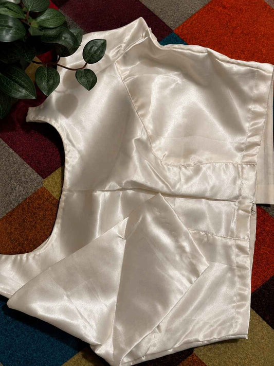 White Satin Ready Made Blouse