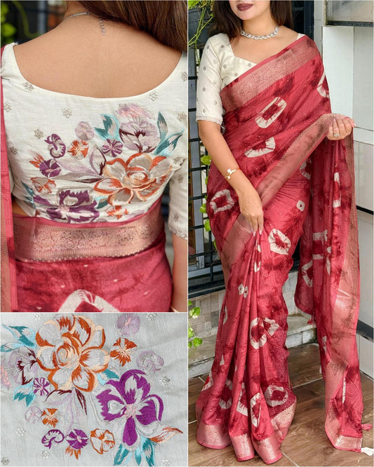 saree with blouse pcs