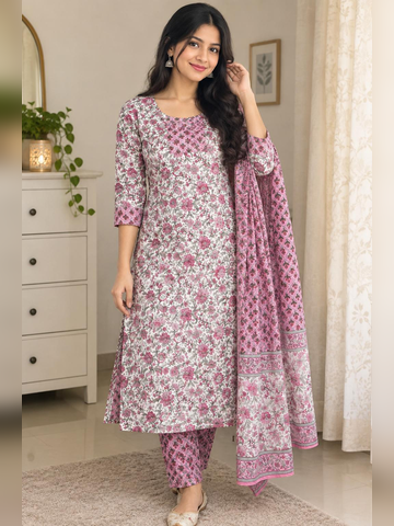 3 piece set in printed cotton