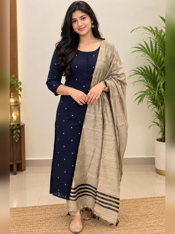3 piece set in cotton silk