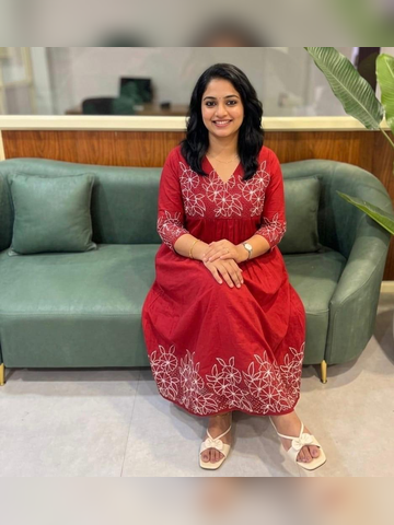 Embroided Kurti in Mulchanderi