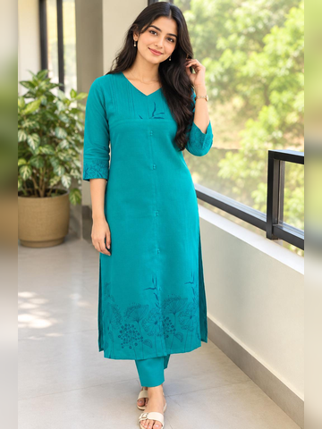 Co ord set in peacock blue