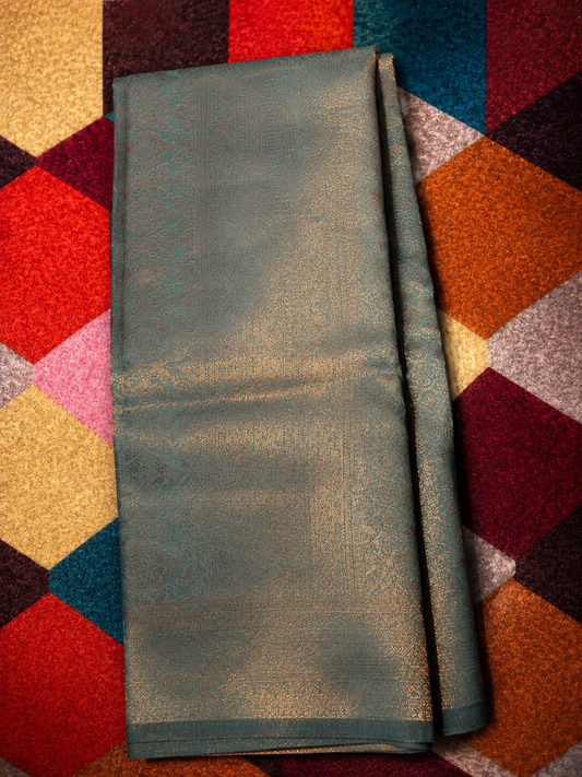 Pastel green soft silk saree